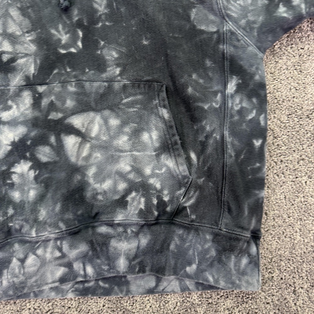 Champion Hoodie Mens Large Gray Tie Dye Reverse Weave Pullover Logo Casual City - Picture 10 of 12